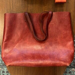 Madewell Burgundy Leather Large Tote